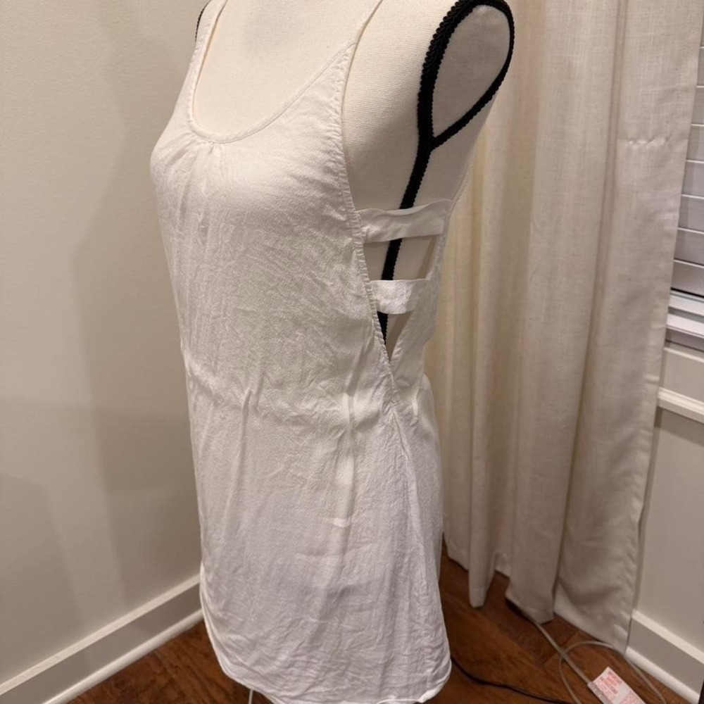 Tobi White Mini Dress Women Small Sleeveless Cutout Side Strappy Summer Beach